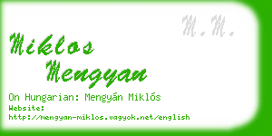 miklos mengyan business card