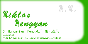 miklos mengyan business card